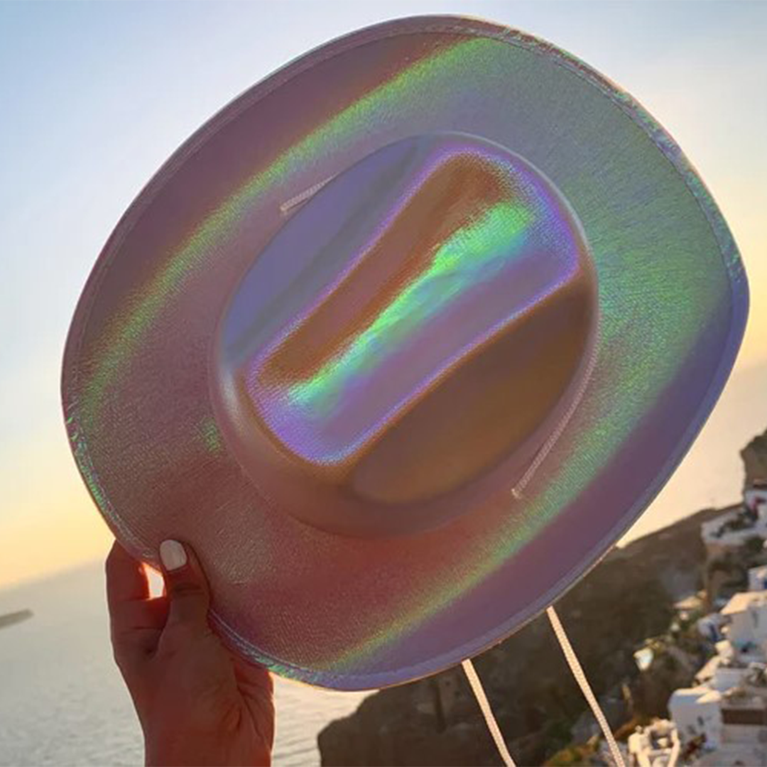 Neon space cowboy hat