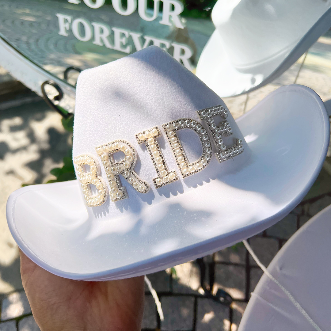 Western bride hat
