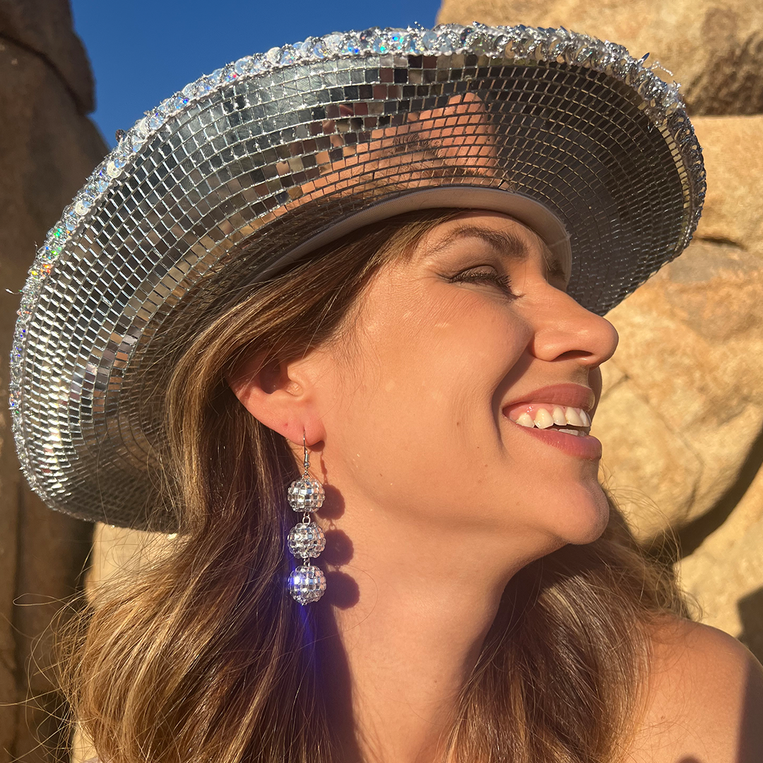 Custom Disco Queen earrings