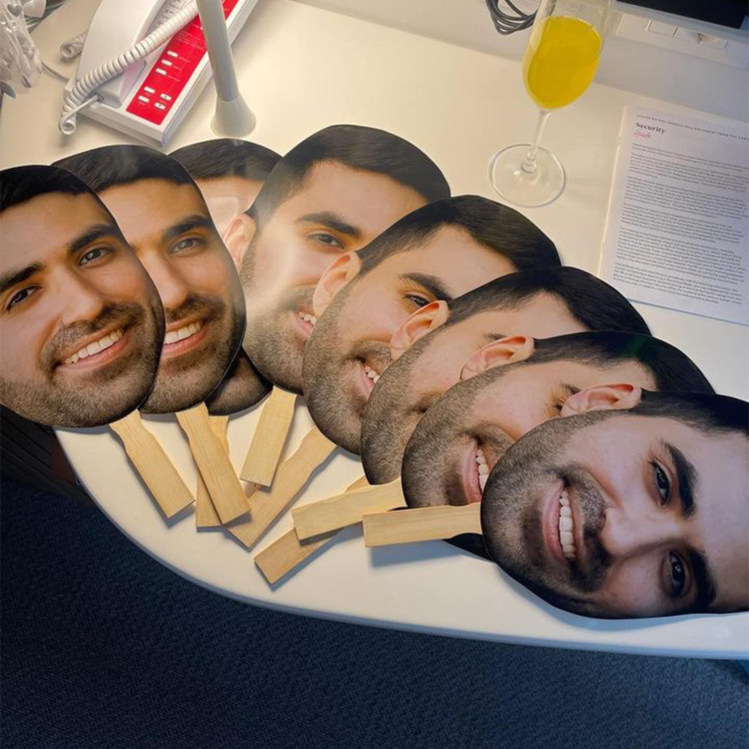 Bachelorette party face on a stick