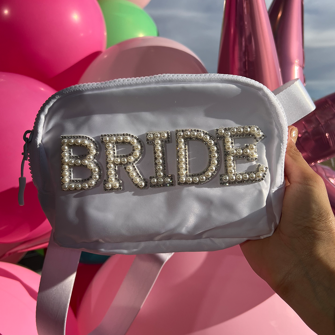Stylish bride fanny pack