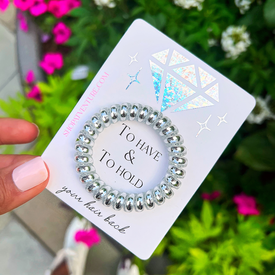 Personalized wedding hair ties