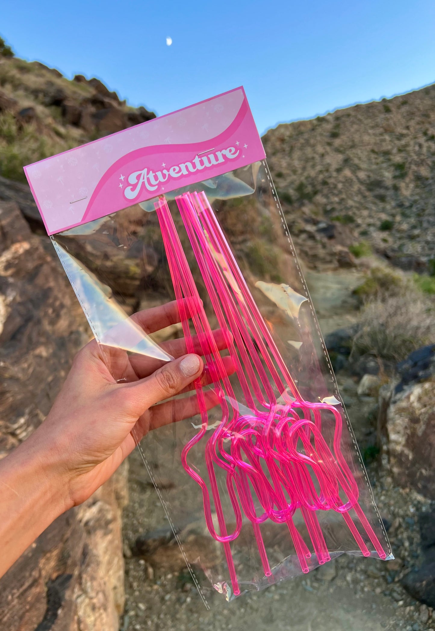 Cute pink beverage straws