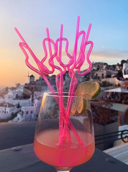 Eco-friendly pink straws