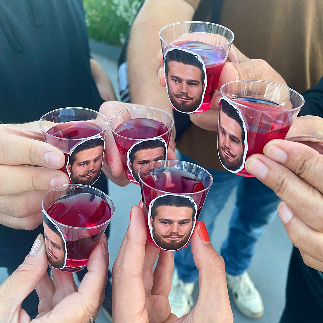 Event shot glasses with faces