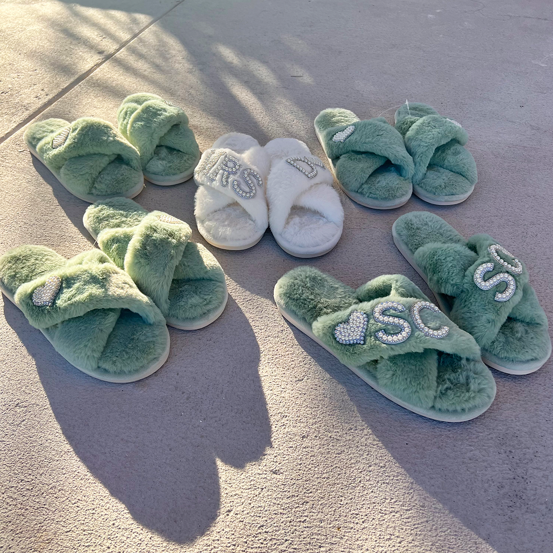 Chic sage green moccasin slippers