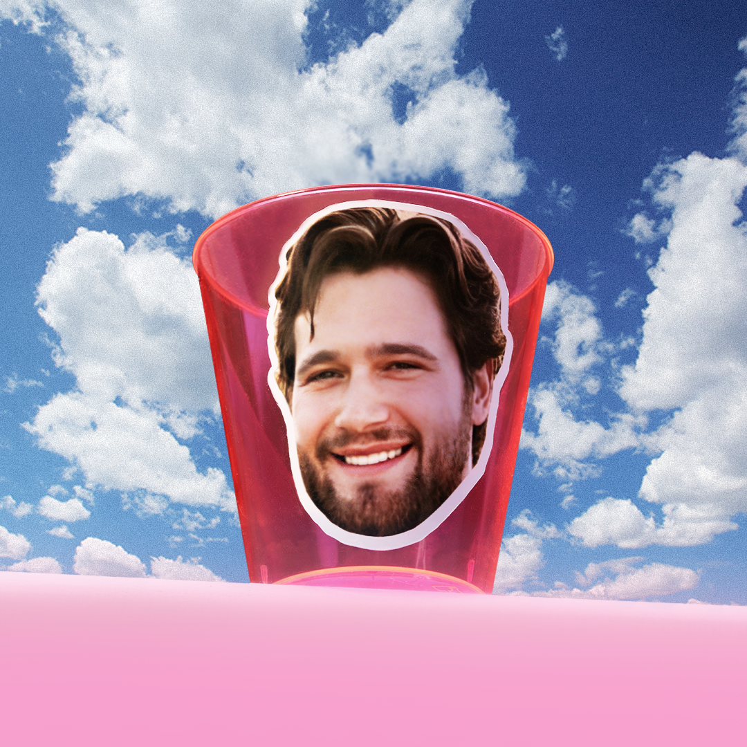 Custom Pink Face Shot Glasses