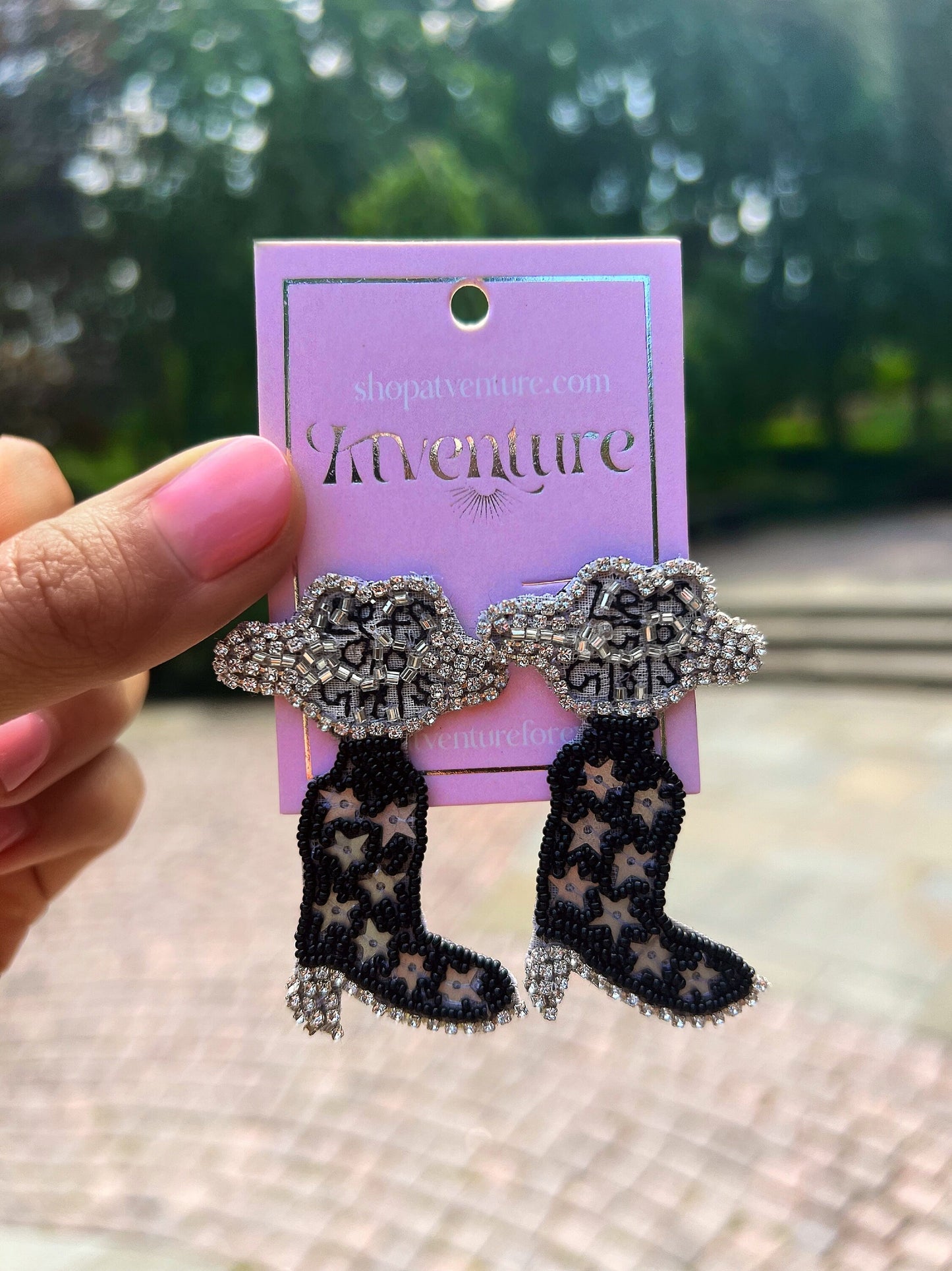 Sparkly Let's Go Girls earrings