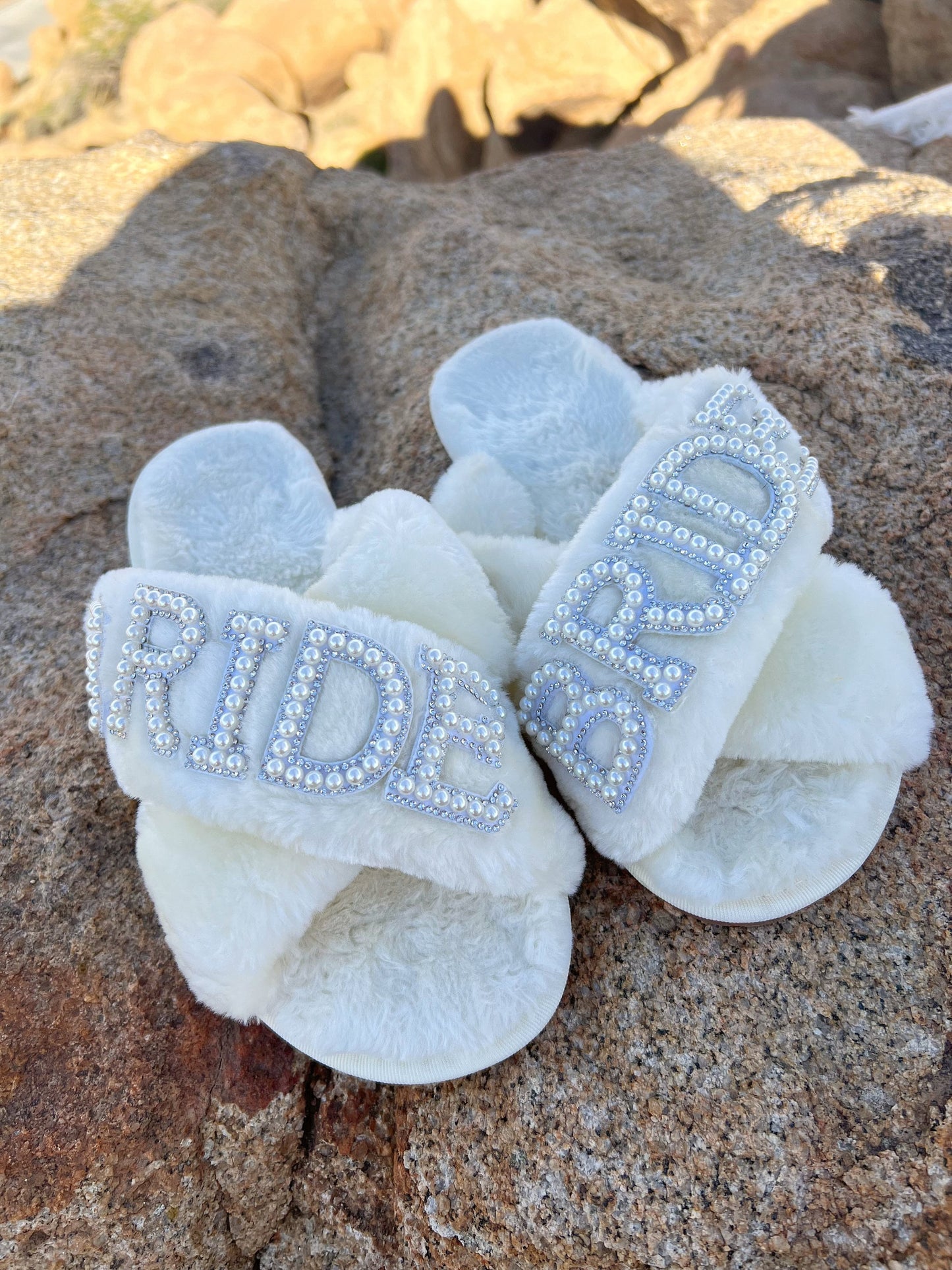 Wedding day bridal slippers