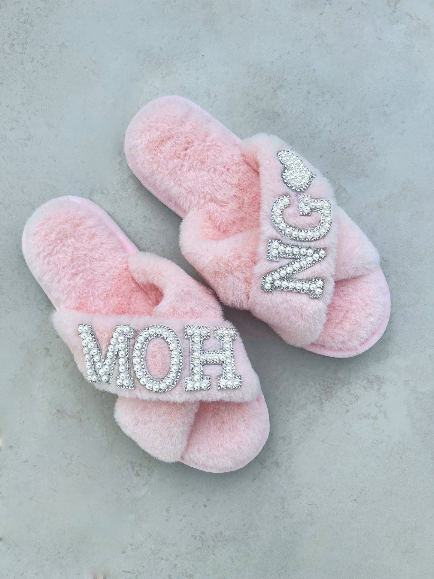 Blush pink house slippers