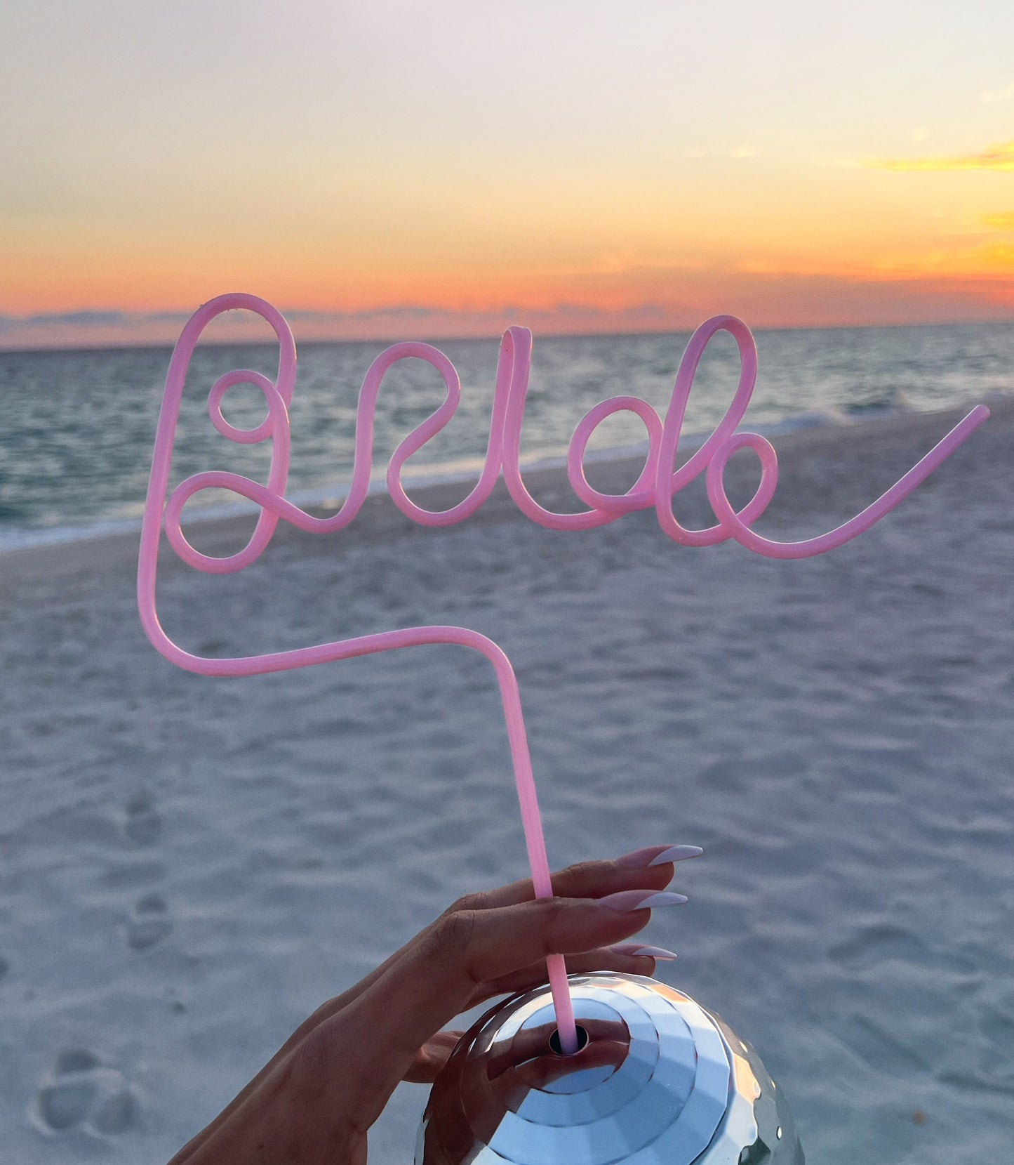 Personalized Endless Love straw