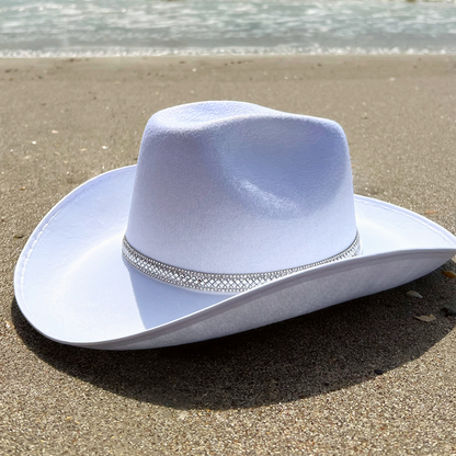 Bridal rhinestone cowboy hat
