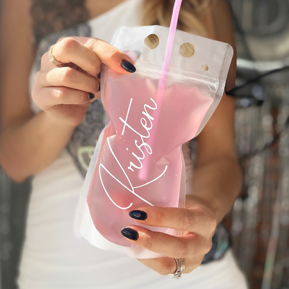 Reusable personalized drink pouch
