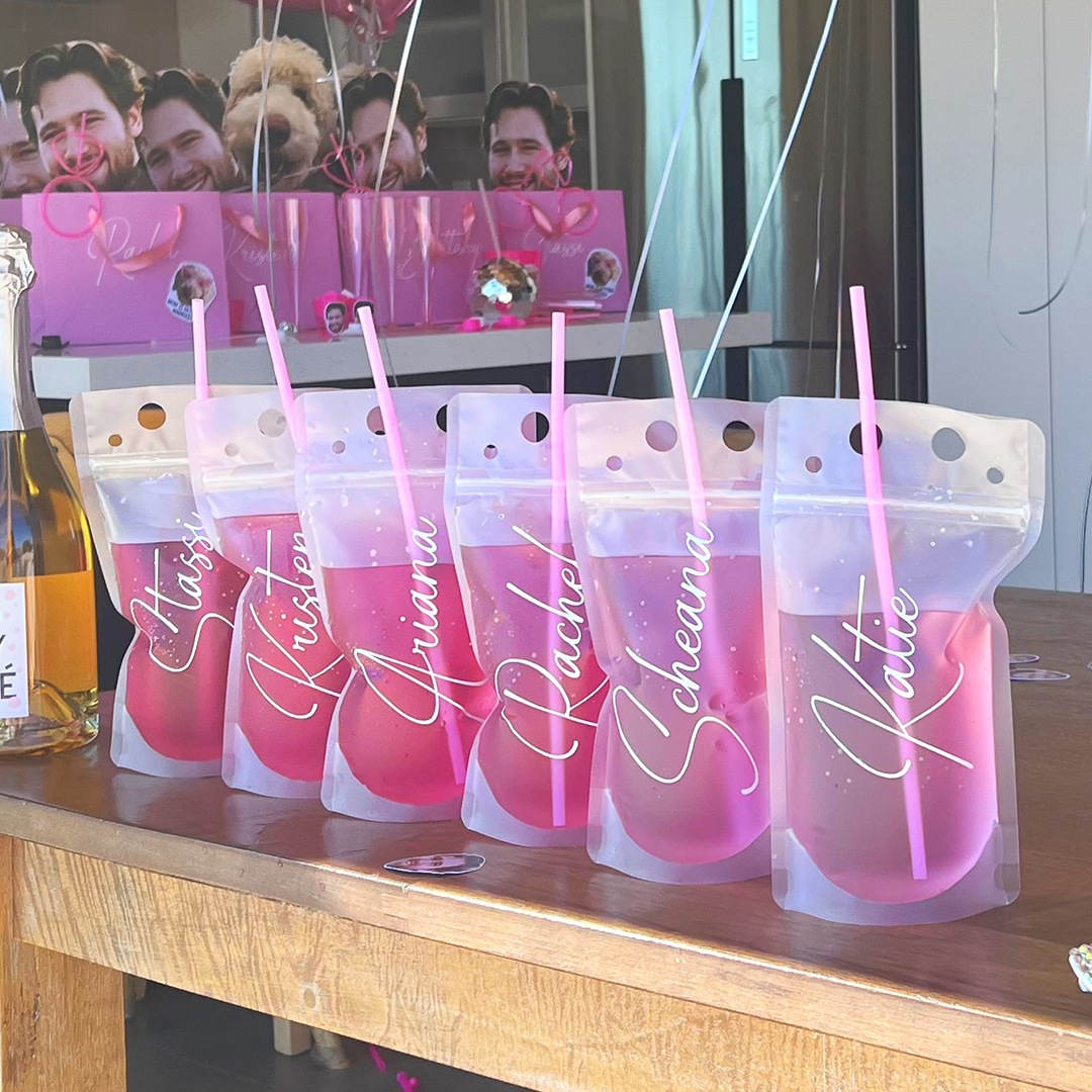 Personalized bachelorette drink pouch
