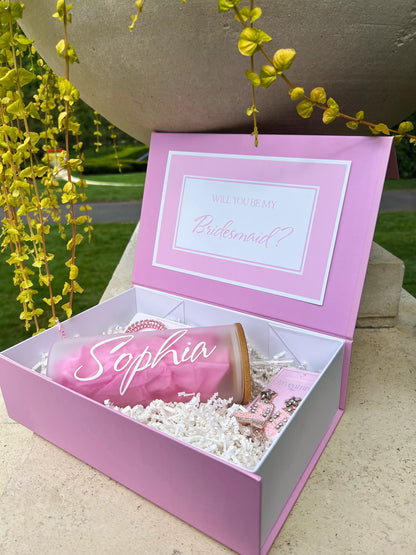 ridesmaid proposal box in blush pink