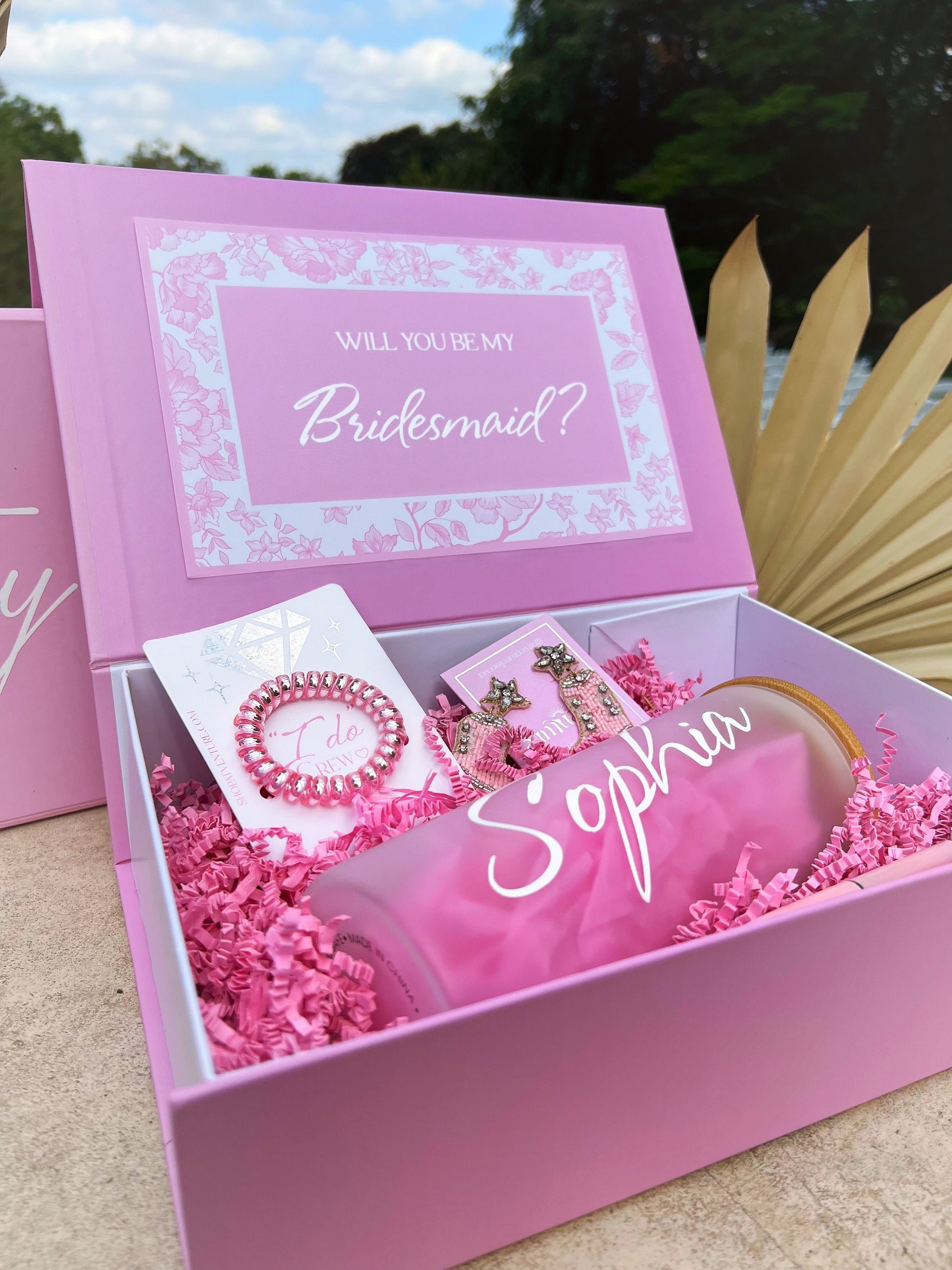 Blush pink bridesmaid proposal box